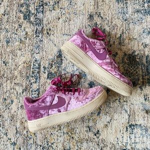 Purple velvet Nike Air Forces.. like new